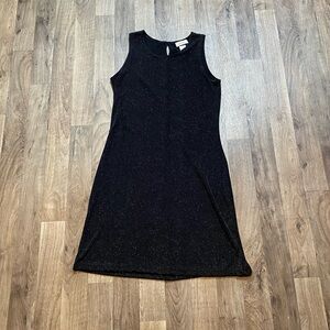 Vintage Y2K Sun Fire Glittery Black Slip Dress Size Medium